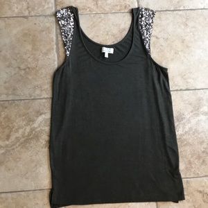 Zara Sequin Cap Sleeve Scoop Neck ✨